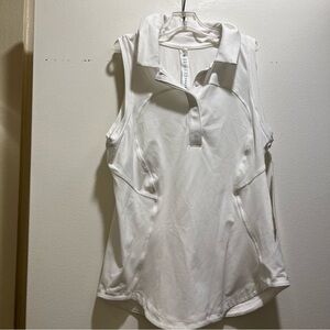 *NWT* Lululemon White Quick Drying Sleeveless Polo